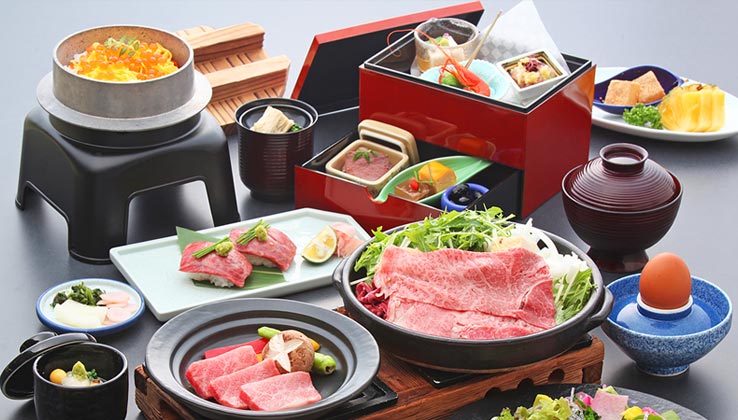 滋賀の名産でビュッフェ 近江牛の旨味を堪能